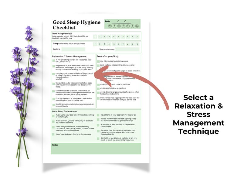 Sleep Routine Checklist, Sleep Hygiene Tracker (digital Download) - Etsy