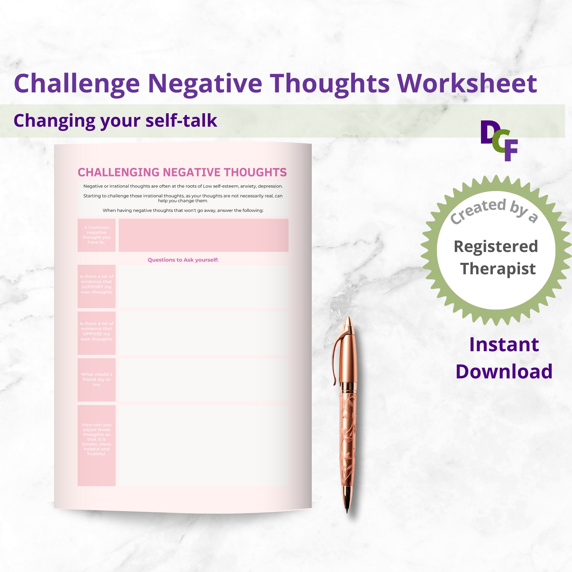 Challenging Negative Thoughts DBT Emotional Regulation - Etsy