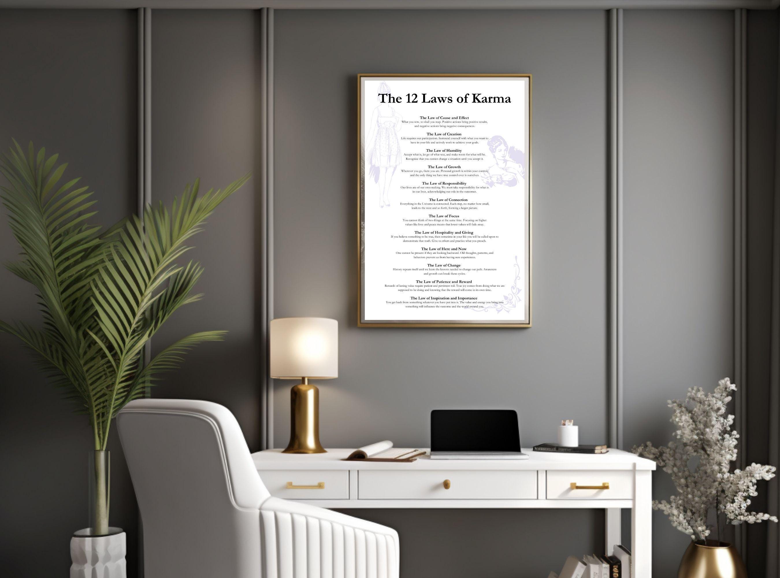12 Laws of Karma Poster PDF, Eastern Philosophy PNG, Cause Effect Words ...