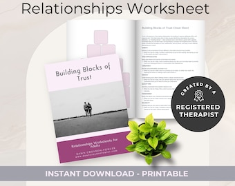 Relationship Therapy Worksheets, Building Blocks of Trust Worksheet, Printable Couples Activities, Developing Intimacy Marriage Printable