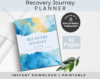 Addiction Recovery Journey Planner, Sobriety Journal Prompts, Writing Therapy for Relapse Prevention,  Printable Workbook, Digital Download