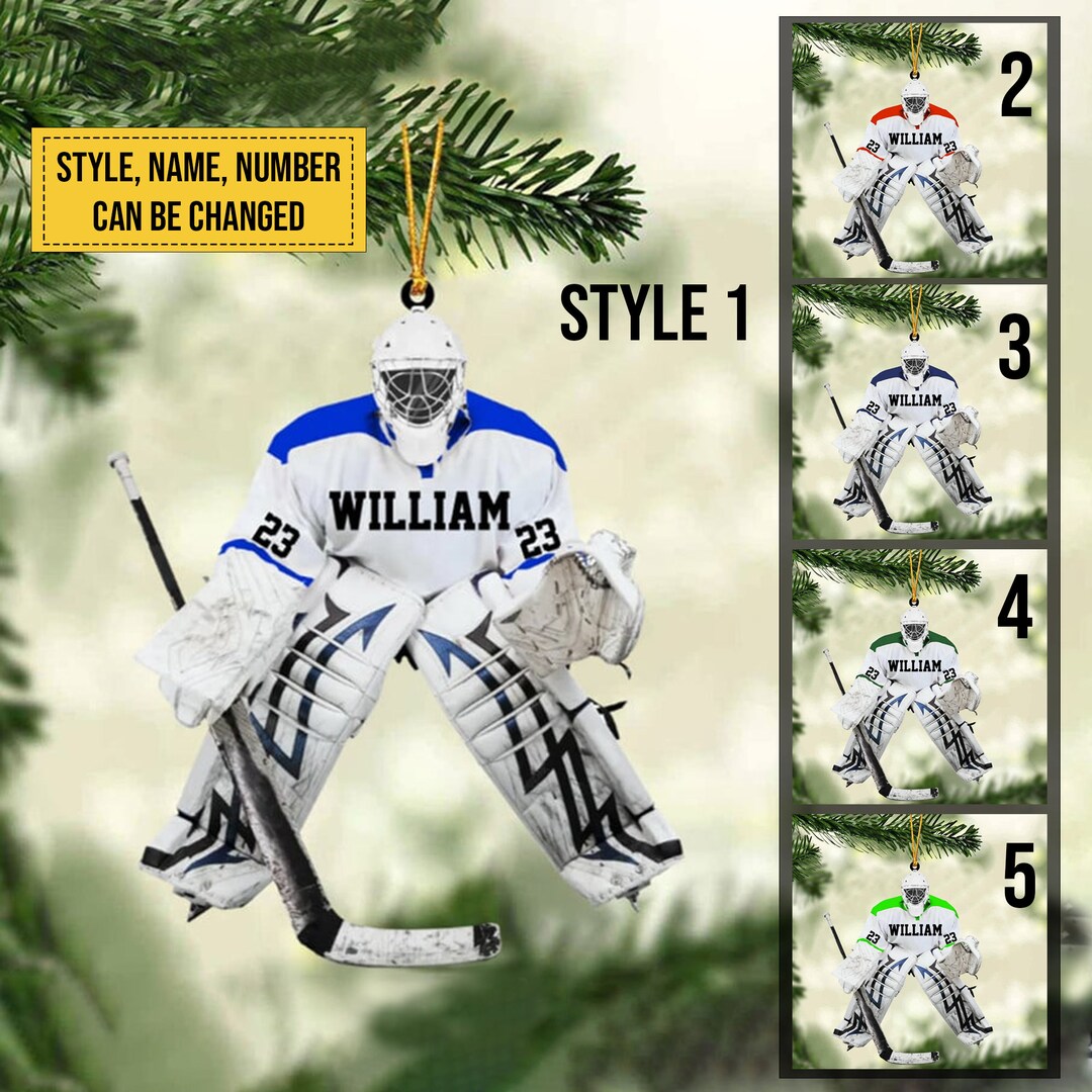 Personalized Hockey Goalie Player Ornament Xmas Gift for Etsy