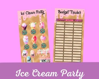 Ice Cream Party / passend für A6 Umschlagtaschen / Papier 300g