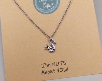Squirrel Necklace, I'm Nuts About You, Valentine Gift For Girlfriend, Charming Gifts, Personalised Jewellery, Anniversary Gift For Her