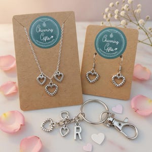 Heart Jewellery – Tibetan Silver Charms on a Choice of Findings, Includes Personalised Backing Card