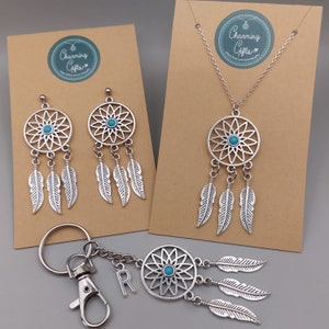 Dreamcatcher Jewellery and Gifts – Boho Protection Jewellery, Necklace, Earrings, Keyring, Spiritual Gift