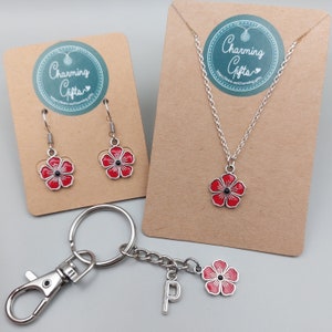 Red Poppy Jewellery, Created From Hand-Painted Tibetan Silver Charms. The August Birth Month Flower, for August Birthday Gift Ideas.