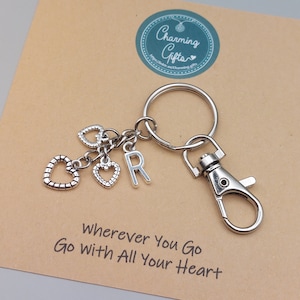 Heart Keyring – Tibetan Silver Charm on a Swivel Clasp Keychain, Includes Personalised Backing Card