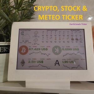 Visualizzatore di criptovaluta, borsa e dati meteorologici e-paper da 7,3 pollici con consumo minimo.