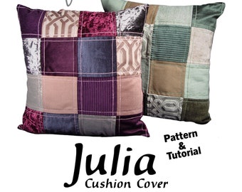 Patchwork Cushion Cover - Pattern and Tutorial - Easy Beginner Boho Patchwork Cushion Cover