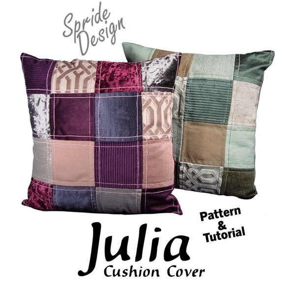 Patchwork Cushion Cover - Pattern and Tutorial - Easy Beginner Boho Patchwork Cushion Cover