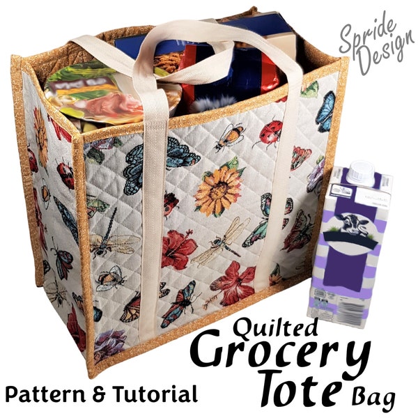 Quilted Grocery Tote Bag - Pattern and Tutorial