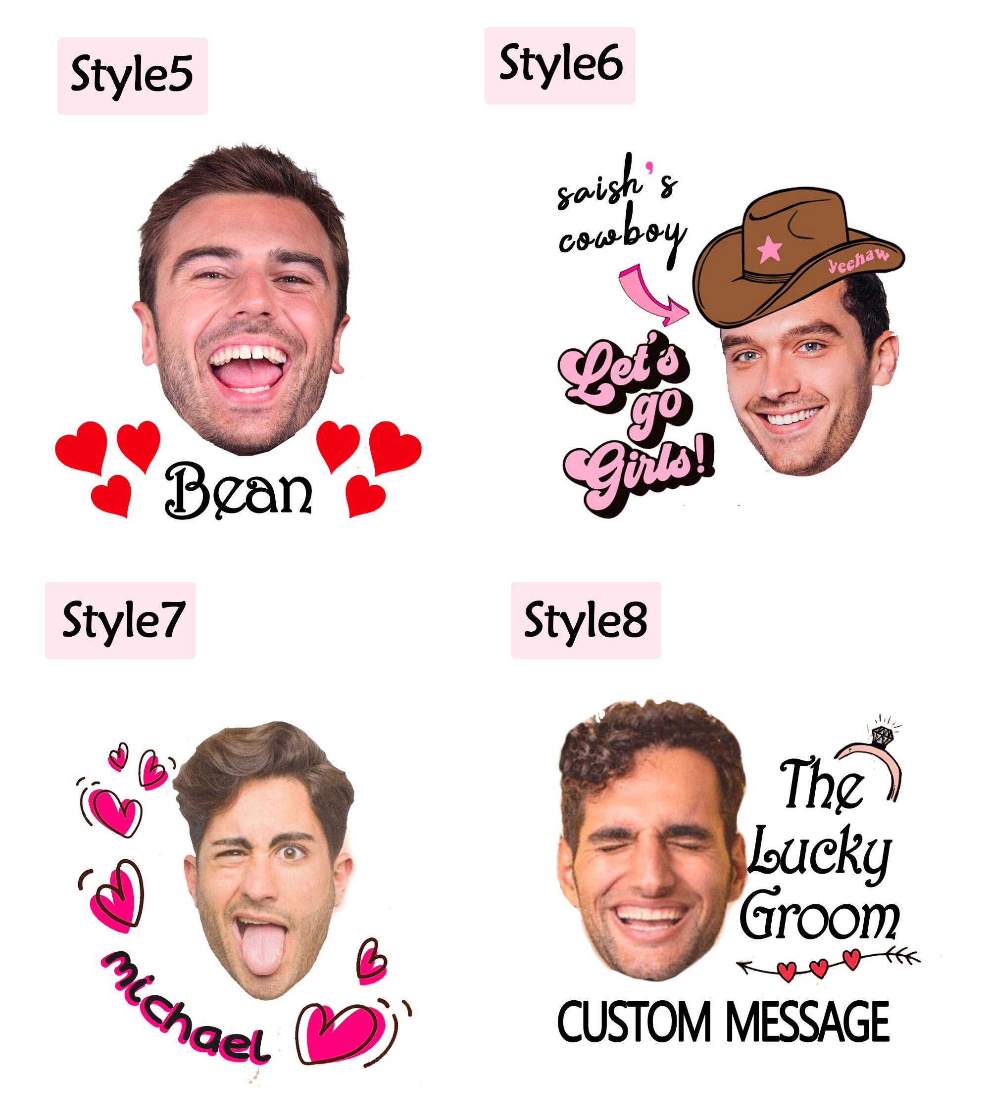 Custom Face Head Tattoos Custom Temporary Tattoos Custom Etsy