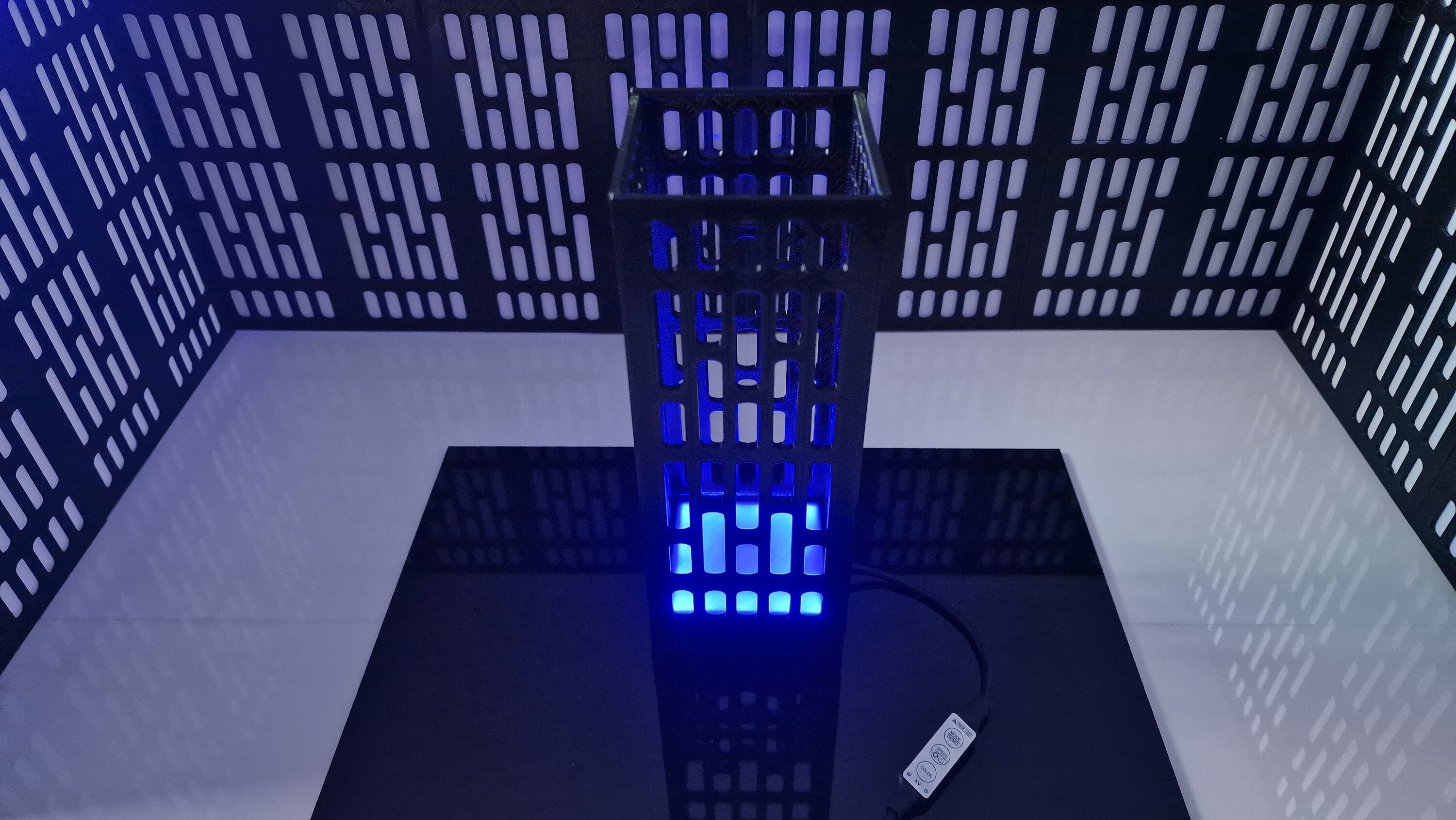 Science Fiction Inspired Diorama Props Including RGB Lit Square Pillar 