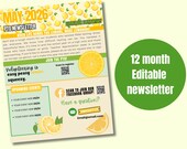 12 Month Editable Newsletter, Editable PTO Newsletter Template, Canva Download, Monthly Newsletter Bundle, School Communication