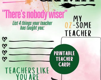 Wicked teacher appreciation card