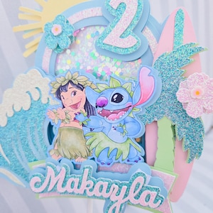 Customized Lilo and Stitch Cake Topper, Birthday Lilo and Stitch Party, Personalized Decor, Stitch birthday cake
