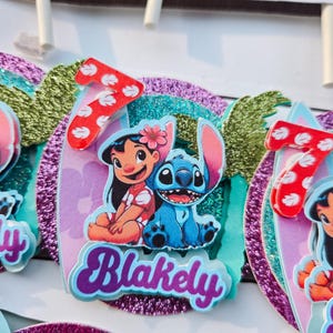 Customized Lilo and Stitch cupcake topper, Birthday Lilo and Stitch Party, Personalized Decor, Stitch birthday cake