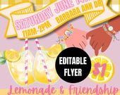Lemonade Stand Printable Kit, Dramatic Play Set, Summer Activity Printable, Editable Canva Template, Sunshine Party, Lemonade Stand Decor