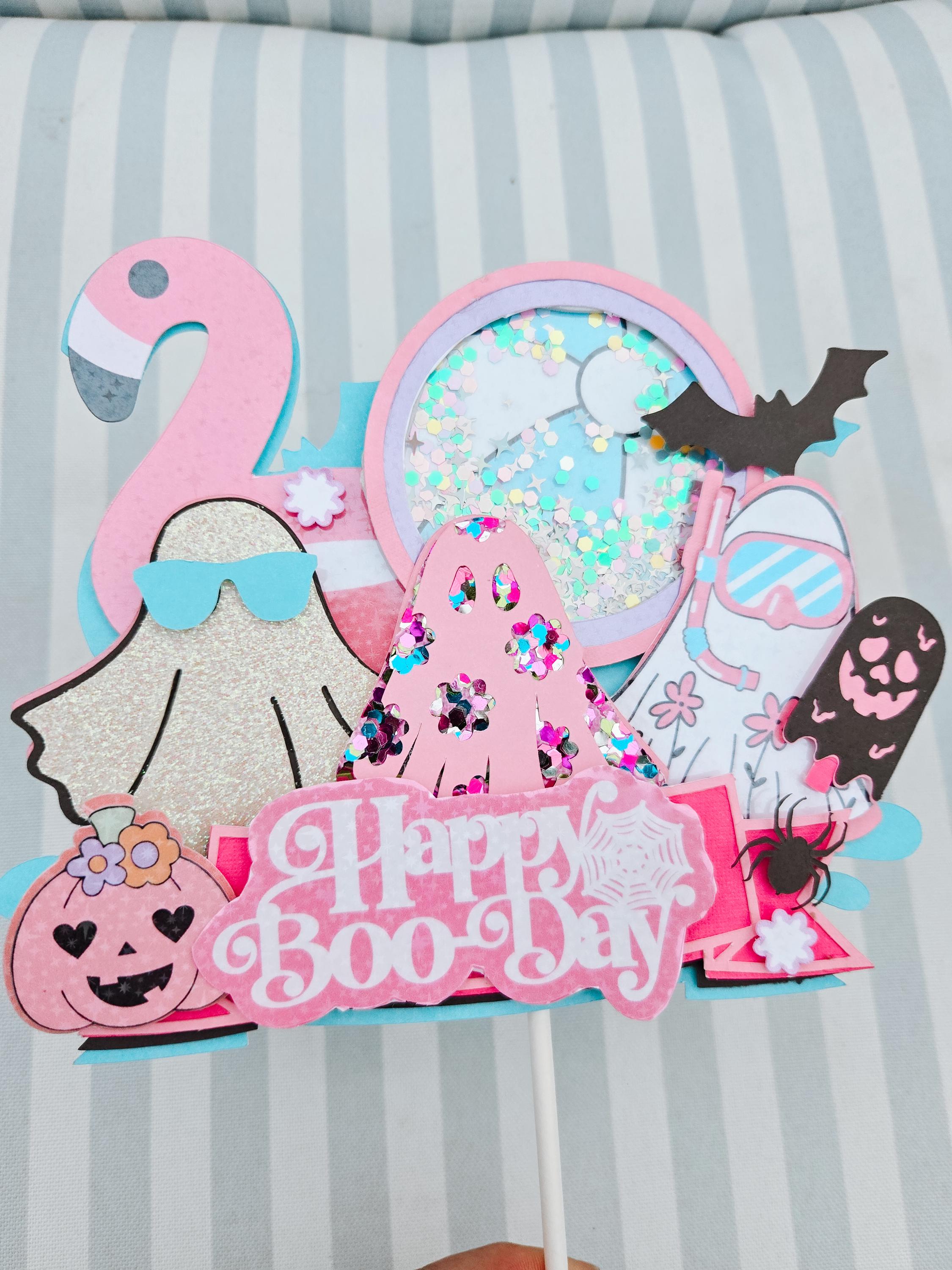 Customized Summerween Cake Topper, Birthday Pool Party, Personalized Decor, Summer Celebration