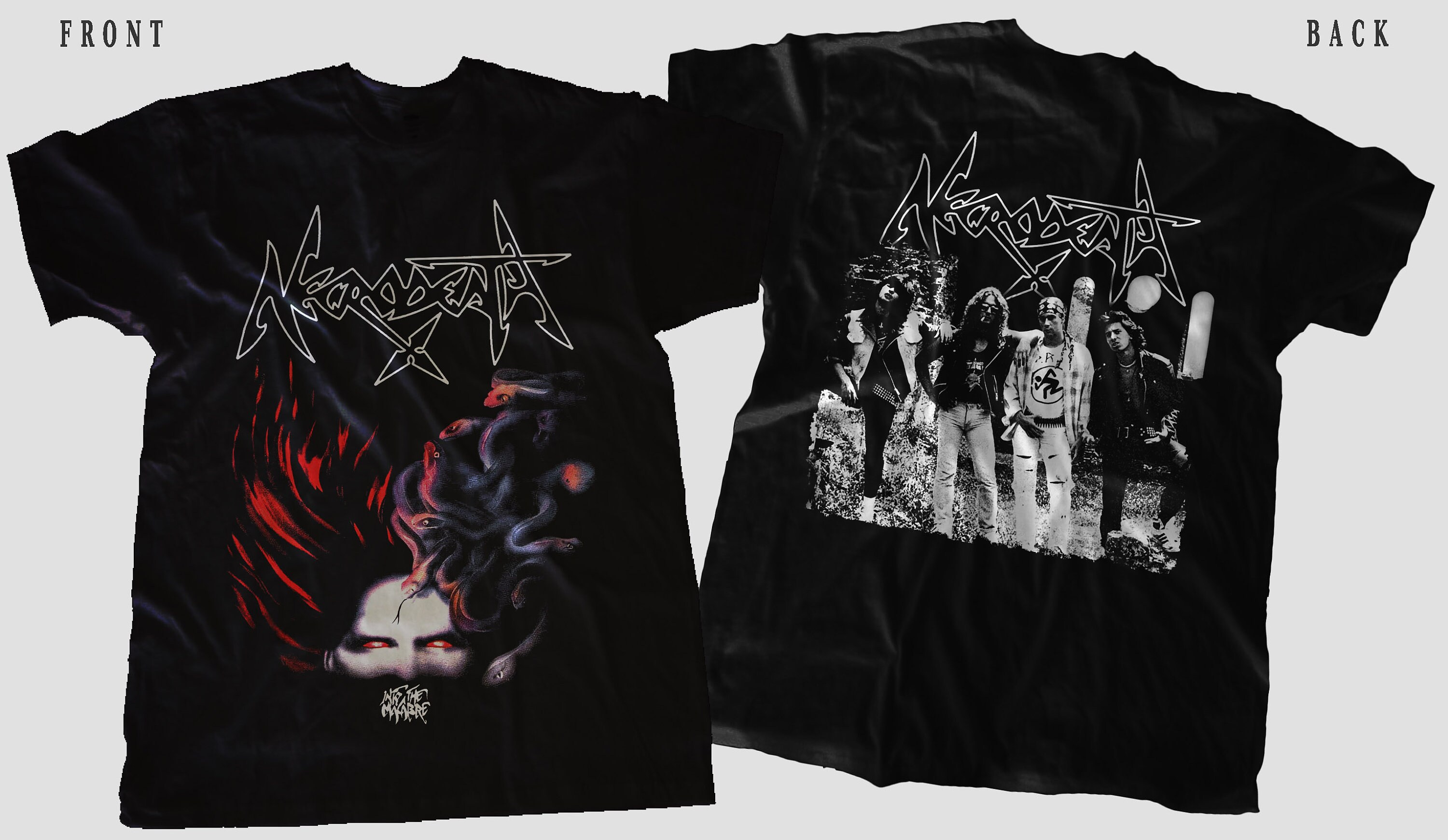 New Dtg/dtf Printed T-shirt -NECRODEATH- Into the Macabre