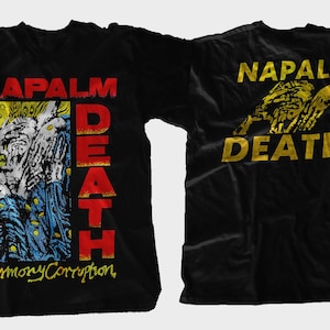 D D P Svcs.- New Dtg/Dtf printed T-shirt - NAPALM DEATH - Harmony Corruption  - size- S,M,L,XL,2-3-4-5-6-7XL
