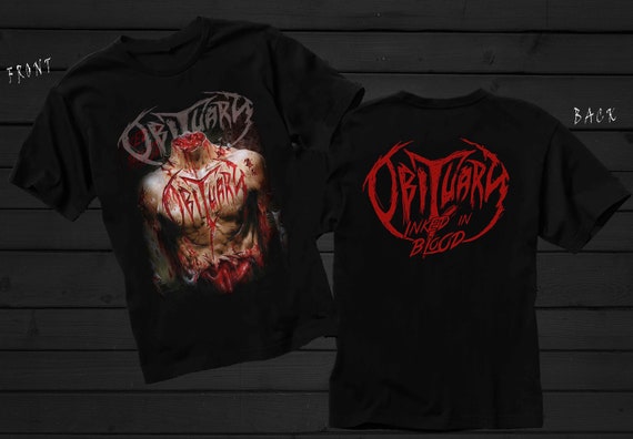 D D P Svcs.- New Dtg/Dtf printed T-shirt -OBITUARY- Inked in Blood - size- S,M,L,XL,2-3-4-5-6-7XL