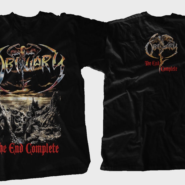 Nuova T-shirt con stampa Dtg/Dtf - NECROLOGIO - The End Complete - taglia S, M, L, XL, 2-3-4-5-6-7XL