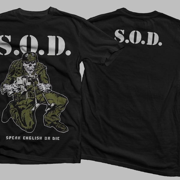 New Dtg/Dtf printed T-shirt - - Stormtroopers of Death -S.O.D.- Speak English or Die -  size- S,M,L,XL,2-3-4-5-6-7XL