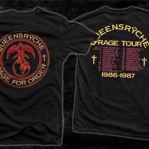 D D P Svcs.- New Dtg/Dtf printed T-shirt - QUEENSRYCHE- Rage For Order - size- S,M,L,XL,2-3-4-5-6-7XL