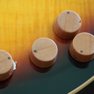 4 cherry potentiometer knobs - wild cherry tree guitar knobs