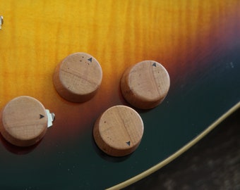 4 cherry potentiometer knobs - wild cherry tree guitar knobs