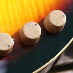 3 walnut &quot;Telecaster&quot; potentiometer knobs - walnut guitar knobs