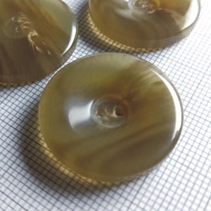 Bottoni per cappotti color cachi da 20 mm - Set di 8 bottoni svasati in poliestere per giacche, cardigan, maglioncini, etc...