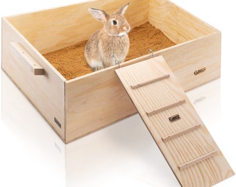 Elmato 12090 Buddelkiste Buddelbox Sandbad mit Leiter und 5kg Sand, 53x38x21cm