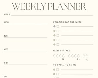 Eleganter Wochenplaner - Bleibe die ganze Woche organisiert und konzentriert