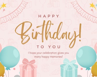 Funkelnde Geburtstagswünsche - Druckbare Karte, um jemanden Besonderes zu feiern