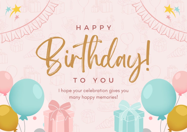 Sparkling Birthday Wishes Printable Card to Celebrate Someone - Etsy