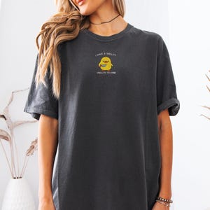 I Have Stability Shirt, Funny Duck Embroidered Tee, Comfort Colors 1717, Wholesome Meme Shirt, Cute Animal Gift, Silly Knife Duck T-Shirt Pepper