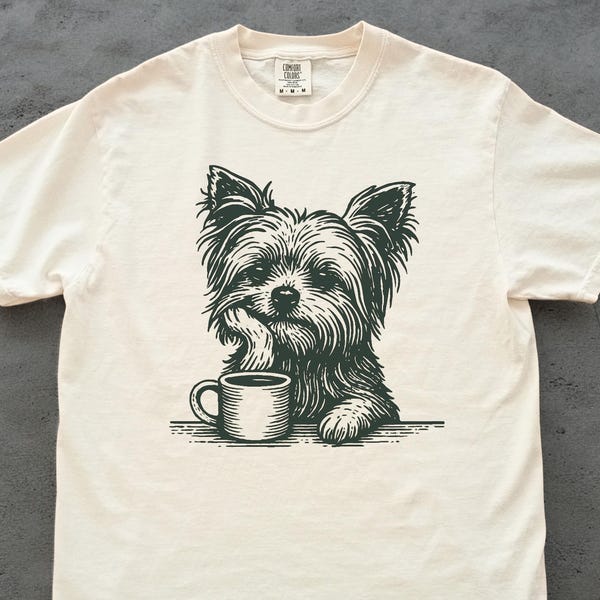 Camiseta Yorkshire Terrier Coffee: un regalo para los amantes de los perros