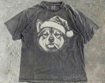 Comfort Colors® Swedish Vallhund Bad Santa Shirt, Christmas Swedish Vallhund Mom Dad Gift, X-Mas Tee, Swedish Vallhund Santa Hat