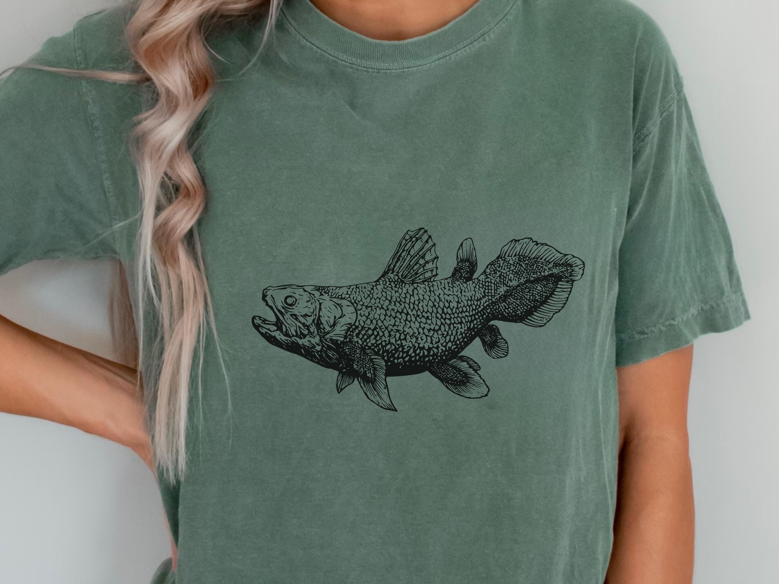 シーラカンス ヴィンテージTシャツ - ミニマルな古代魚Tシャツ、先史 