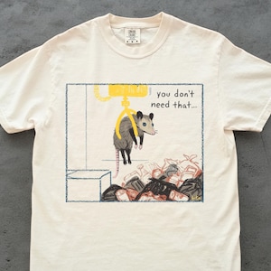 Grappig opossum-shirt met sarcastisch gezegde - opossum citaat prullenbak T-shirt, leuk opossum liefhebbers cadeau, slecht getrokken opossum T-shirt met humor