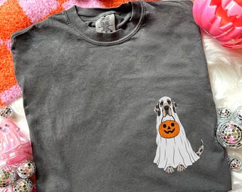 Comfort Colors® Great Dane Halloween Shirt, Dog Lover Halloween, Spooky Great Dane, Dog Mom Fall Top, Trick or Treat Cute Dog Tee
