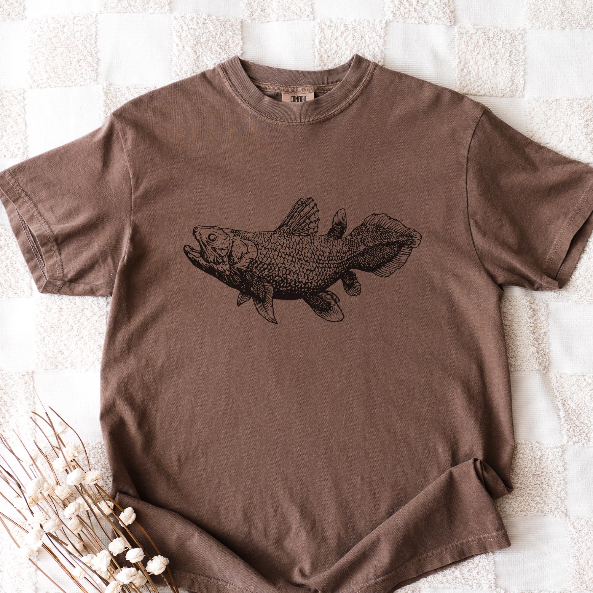 シーラカンス ヴィンテージTシャツ - ミニマルな古代魚Tシャツ、先史 