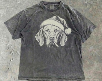 Comfort Colors® Vizsla Bad Santa Shirt, Christmas Vizsla Mom Gift, X-Mas Vizsla Tee, Merry Christmas Dog Owner Gift, Vizsla Santa Hat
