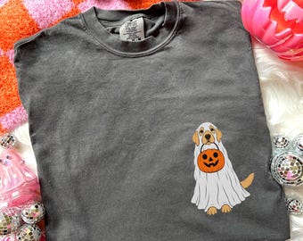 Comfort Colors® Labrador Halloween Shirt, Lab Dog Lover Halloween, Spooky Labrador, Dog Mom Fall Top, Trick or Treat Cute Dog Tee