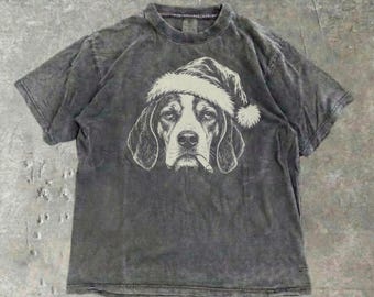 Comfort Colors® Treeing Walker Coonhound Bad Santa Shirt, Christmas Walker Coonhound Mom Dad Gift, X-Mas Tee, Walker Coonhound Santa Hat