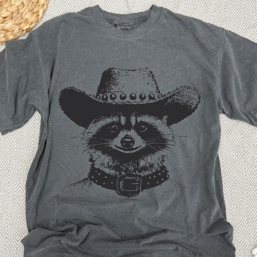 Raccoon Cowboy Shirt Wild West Raccoon Tee, Western Raccoon Lover Gift ...