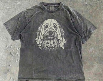 Comfort Colors® Goldendoodle Halloween Shirt, Doodle Dog Lover Halloween, Spooky Goldendoodle, Dog Mom Fall Top, Trick or Treat Cute Tee